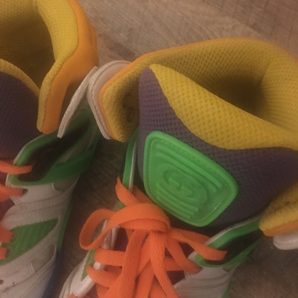 Gucci sneakers leather stunning color block fits 7  Ladies w Gucci box. - Picture 7 of 7